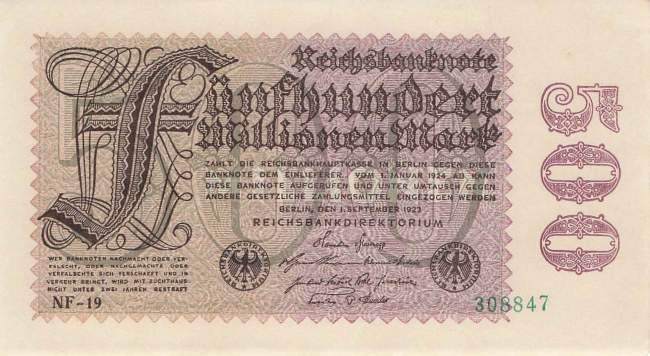 500 Millionen Mark 1923